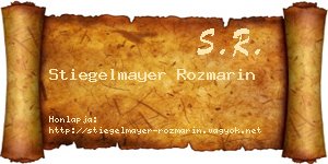 Stiegelmayer Rozmarin névjegykártya